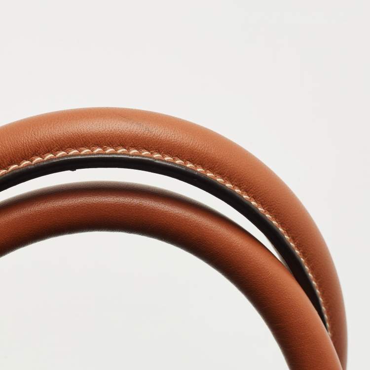 Pre Owned Celine Brown Triomphe Canvas and Leather Small Vertical Cabas Tote 