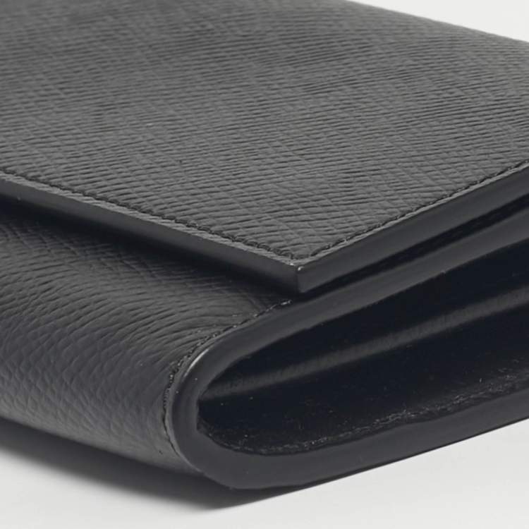 Pre Owned Celine Black Leather Large Flap Continental Wallet