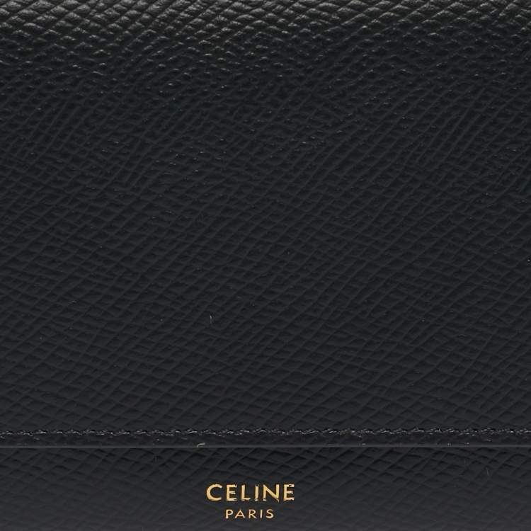 Pre Owned Celine Black Leather Large Flap Continental Wallet