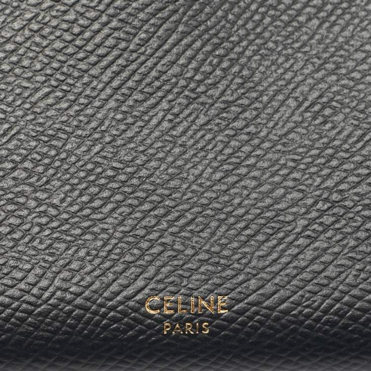 Pre Owned Celine Black Leather Large Flap Continental Wallet
