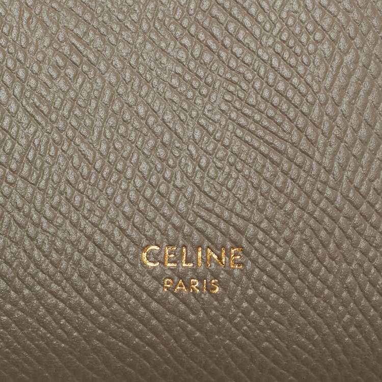 Pre Owned Celine Grey Leather Large Strap Bifold Wallet