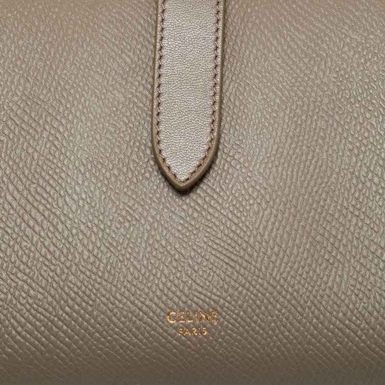 Pre Owned Celine Grey Leather Large Strap Bifold Wallet