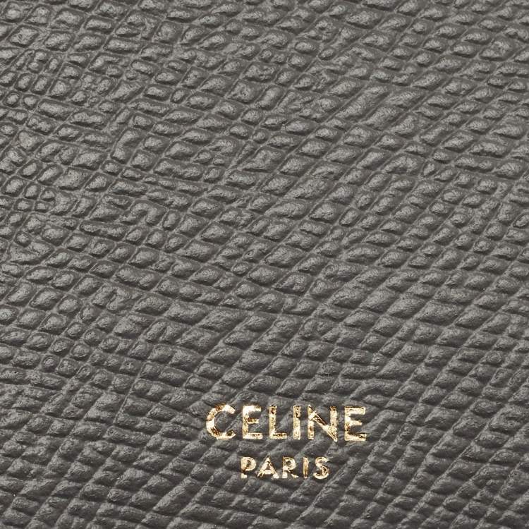 Pre Owned حافظة بطاقات سيلين جلد سحاب رمادية