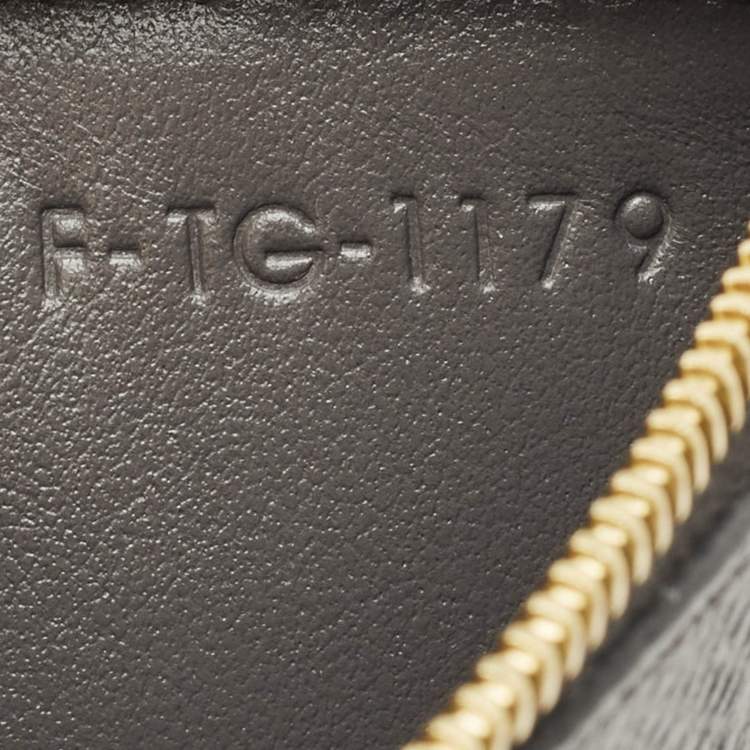 Pre Owned حافظة بطاقات سيلين جلد سحاب رمادية