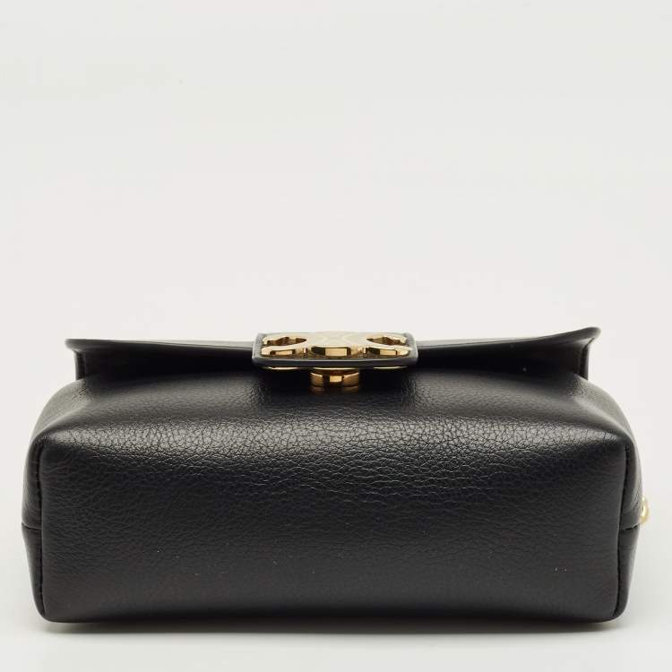 Pre Owned Celine Black Leather Mini Victoire Shoulder Bag