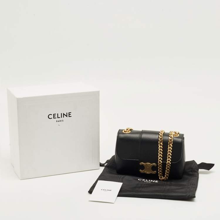 Pre Owned Celine Black Leather Mini Victoire Shoulder Bag