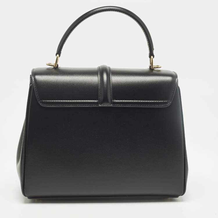 Pre Owned حقيبة يد علوية جلد أسود صغير سيلين كلاسيك 16