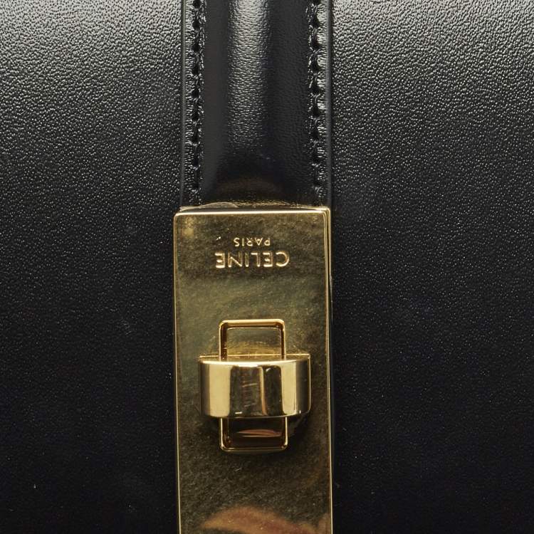 Pre Owned حقيبة يد علوية جلد أسود صغير سيلين كلاسيك 16