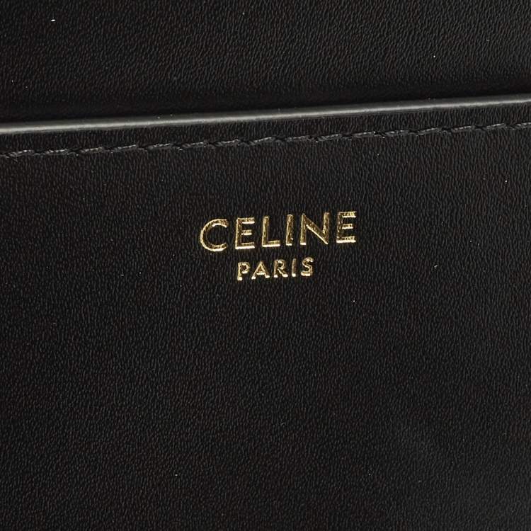 Pre Owned حقيبة يد علوية جلد أسود صغير سيلين كلاسيك 16