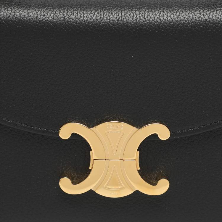 Pre Owned Celine Nino Teen Black Leather Top Handle Bag