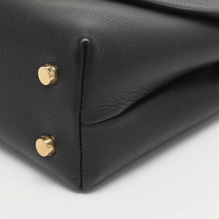 Pre Owned Celine Nino Teen Black Leather Top Handle Bag