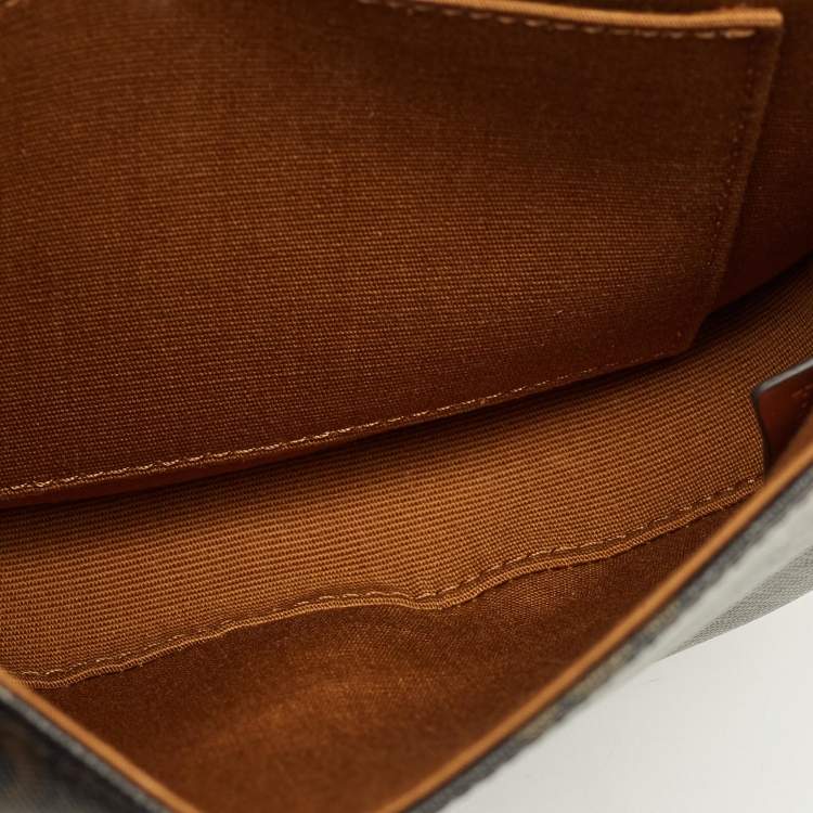 Pre Owned Celine Besace Mini Brown Triomphe Coated Canvas Crossbody Bag