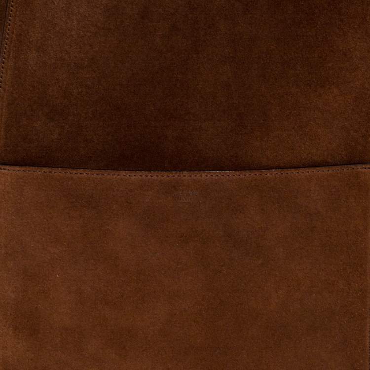 Pre Owned Celine Brown Suede Sangle Bucket Bag