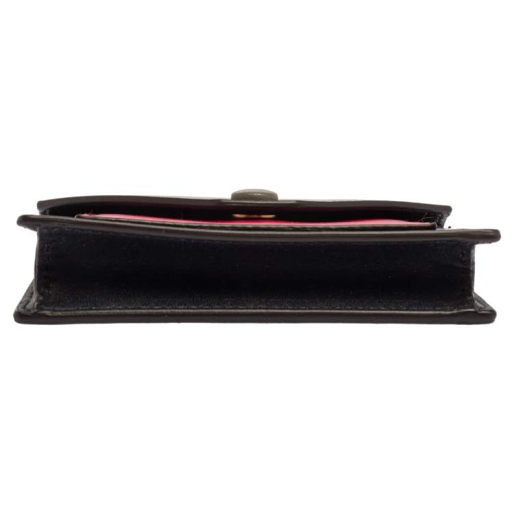 Pre Owned Celine Tri Color Leather Envelope Pocket Card Holder