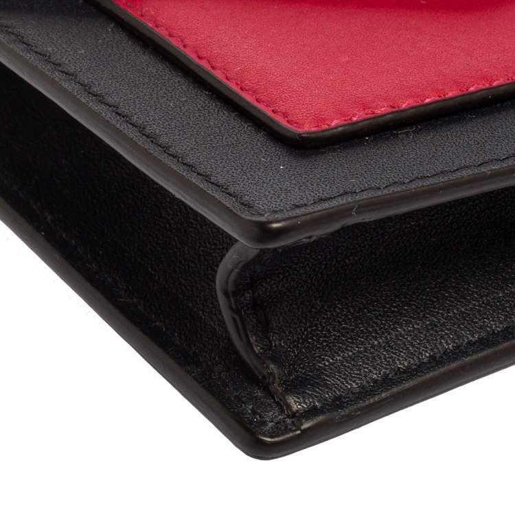 Pre Owned Celine Tri Color Leather Envelope Pocket Card Holder