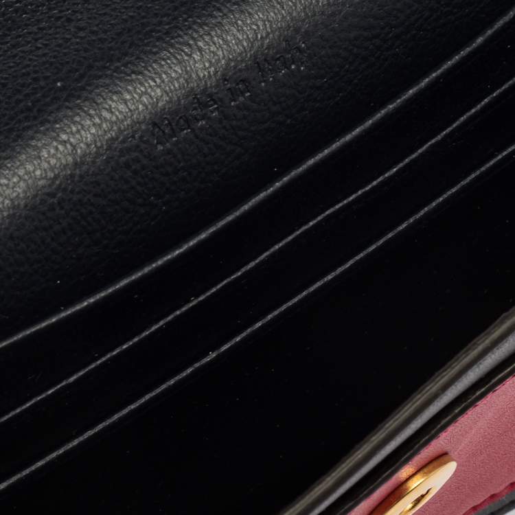 Pre Owned Celine Tri Color Leather Envelope Pocket Card Holder