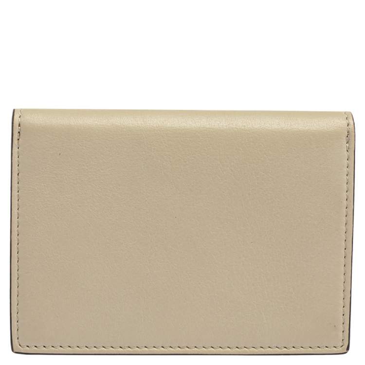 Pre Owned Celine Multicolor Leather and Calfhair Diamond Card Case