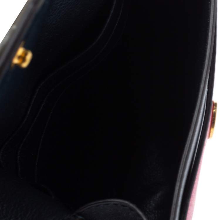 Pre Owned Celine Tri Color Leather Envelope Pocket Card Holder