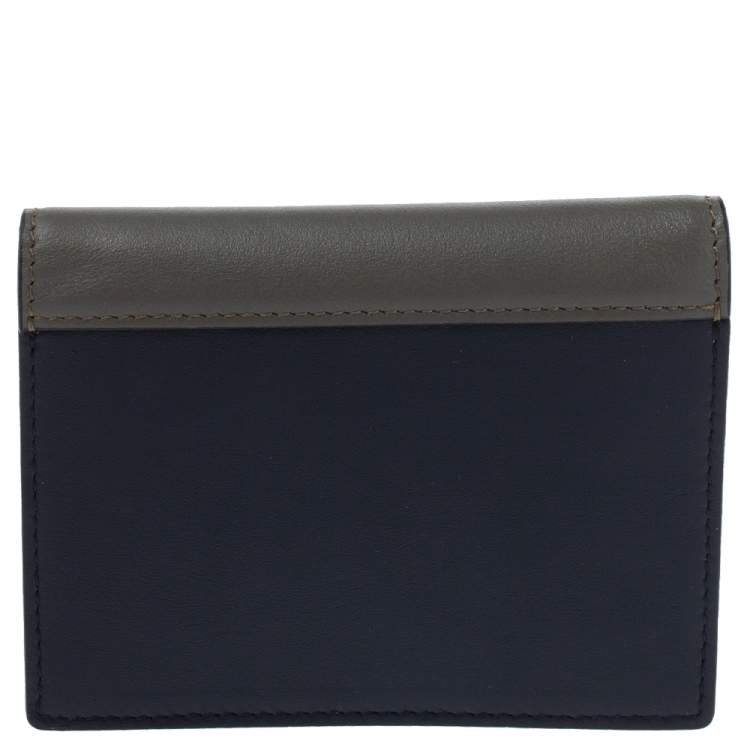 Pre Owned Celine Tri Color Leather Envelope Pocket Card Holder