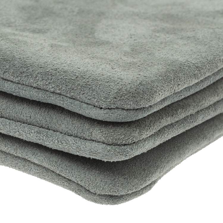 Pre Owned Celine Grey Suede Trio Zip Clutch