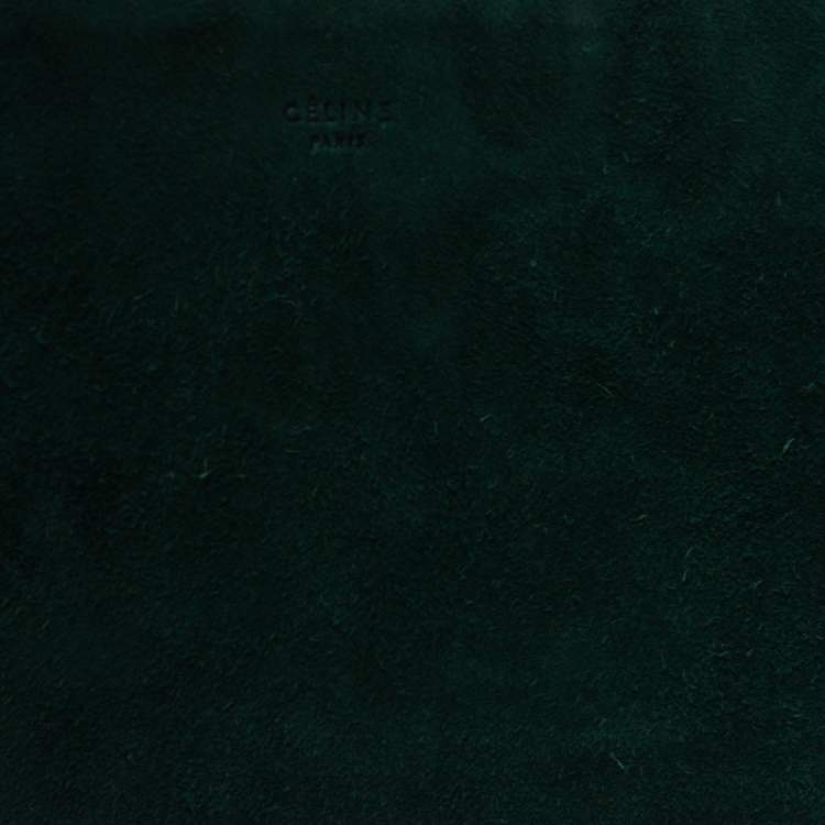 Pre Owned Celine Green Suede Trio Zip Clutch