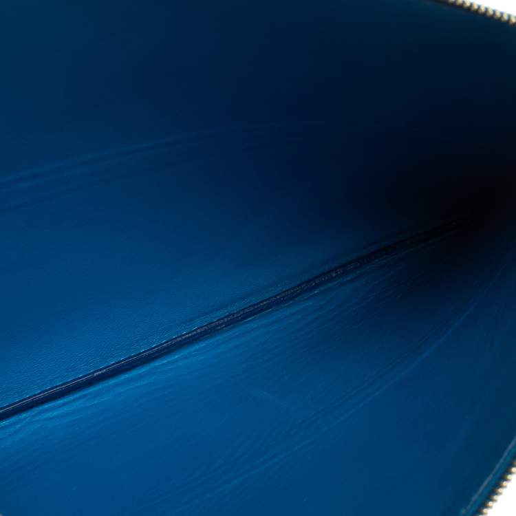 Pre Owned Celine Blue/Brown Leather Solo Clutch 