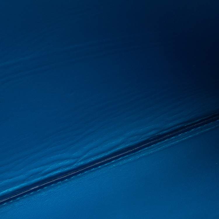 Pre Owned Celine Blue/Brown Leather Solo Clutch 