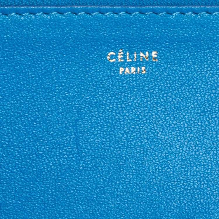 Pre Owned Celine Blue/Brown Leather Solo Clutch 