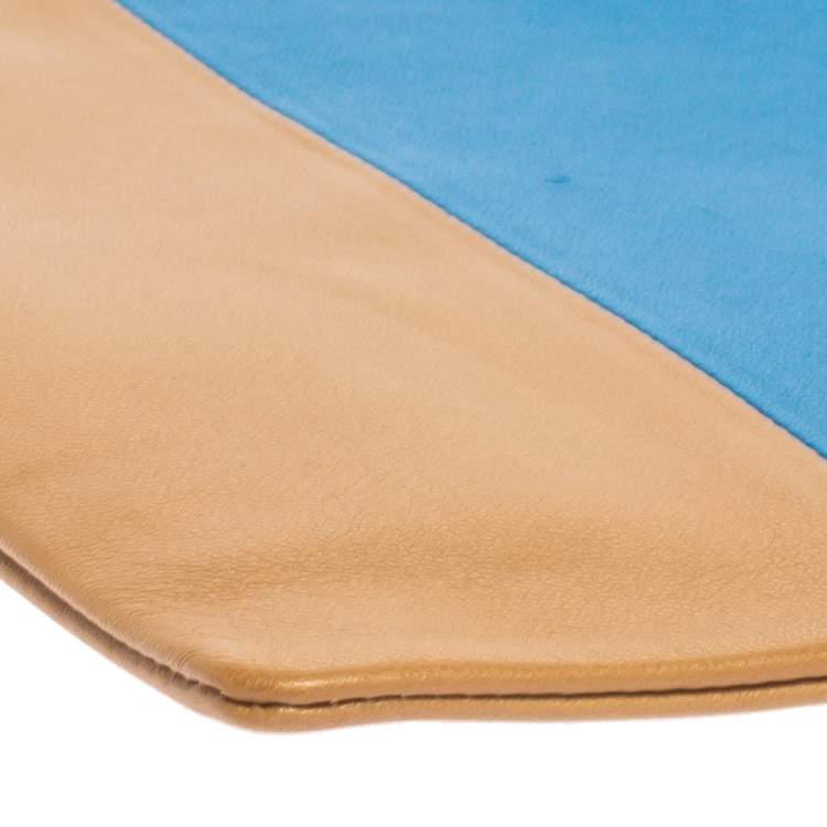 Pre Owned Celine Blue/Brown Leather Solo Clutch 