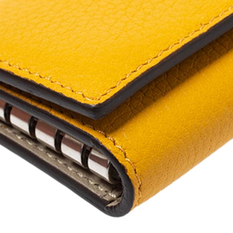 Pre Owned Celine Mustard Leather Leather Key Holder