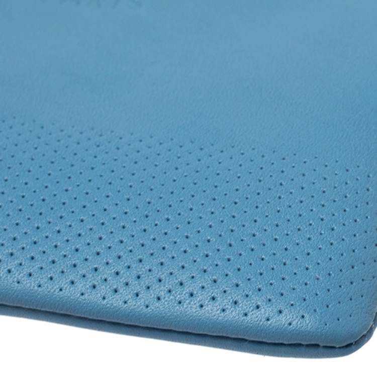 Pre Owned Celine Blue Perforated Leather Solo Coin Purse 