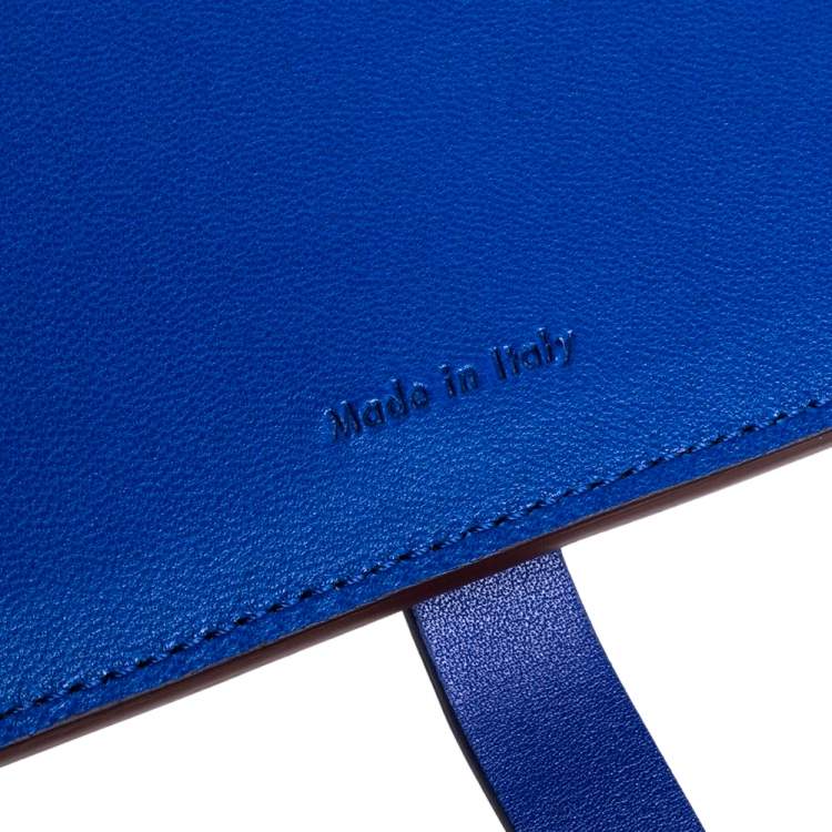 Pre Owned Celine Maroon/Blue Leather Large Multifunction Strap Wallet