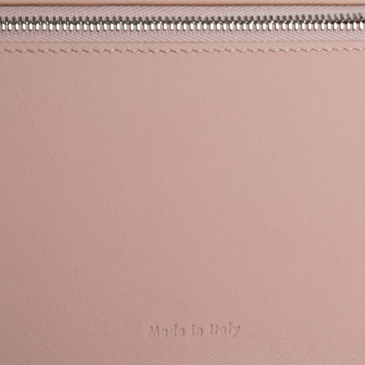 Pre Owned Celine Beige/Pink Leather Large Multifunction Strap Wallet