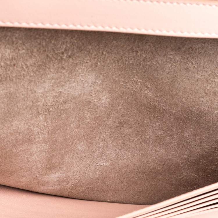 Pre Owned Celine Beige/Pink Leather Large Multifunction Strap Wallet