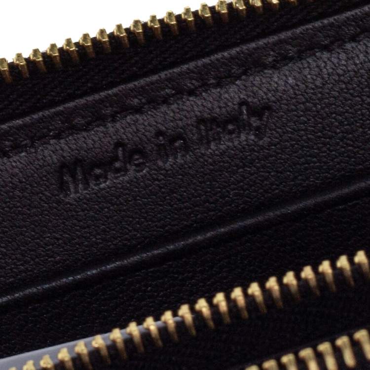 Pre Owned Celine Black Leather Large Zip Around Wallet