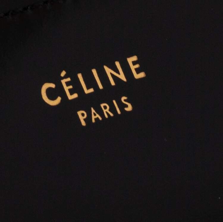 Pre Owned Celine Black Leather Large Zip Around Wallet