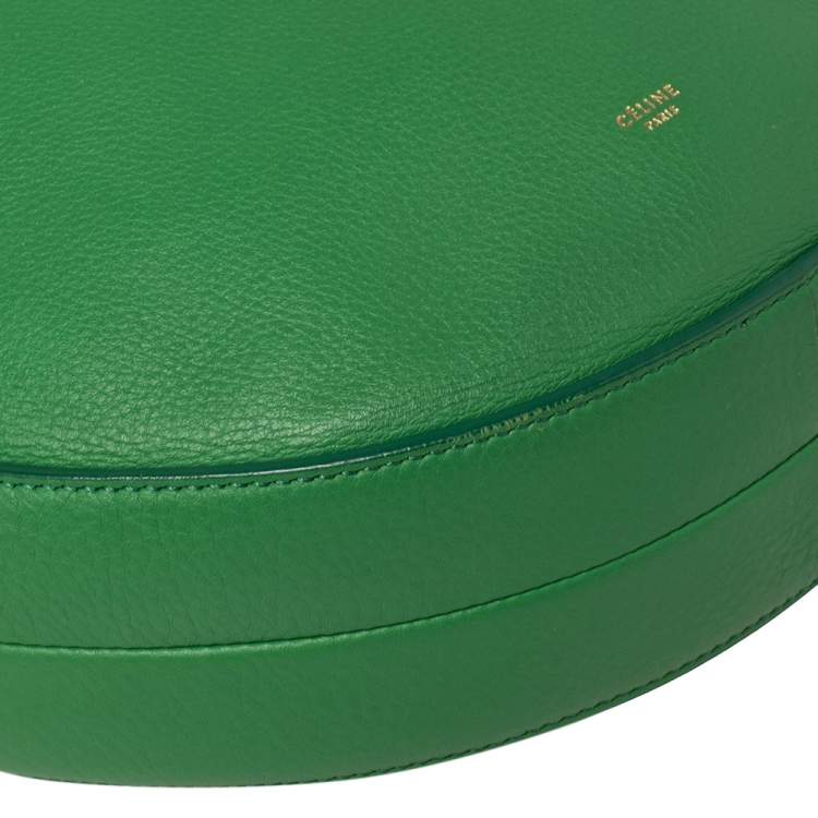 Pre Owned Celine Green Leather Trotteur Hobo