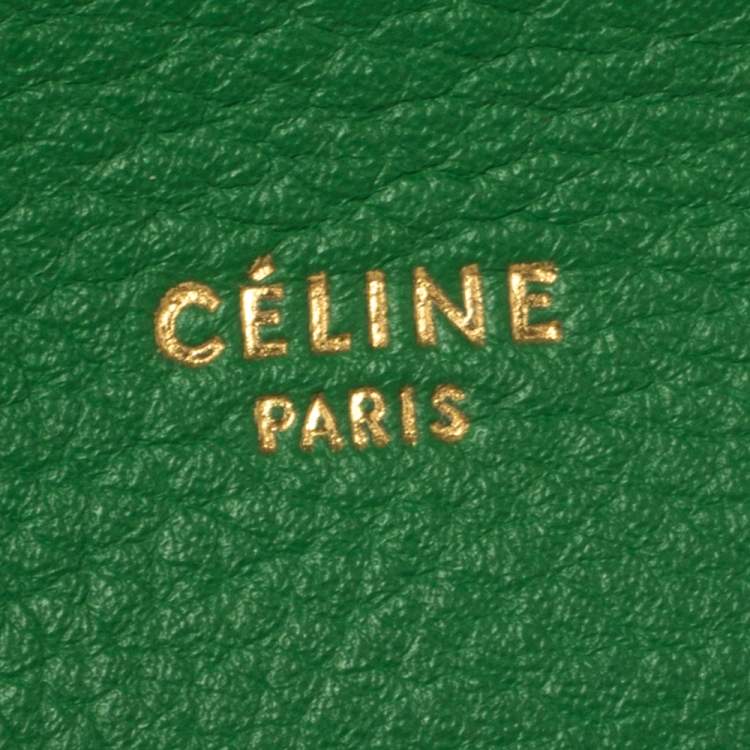 Pre Owned Celine Green Leather Trotteur Hobo
