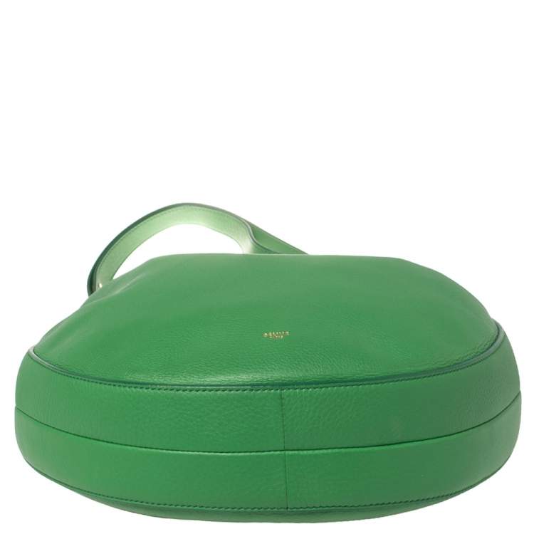 Pre Owned Celine Green Leather Trotteur Hobo