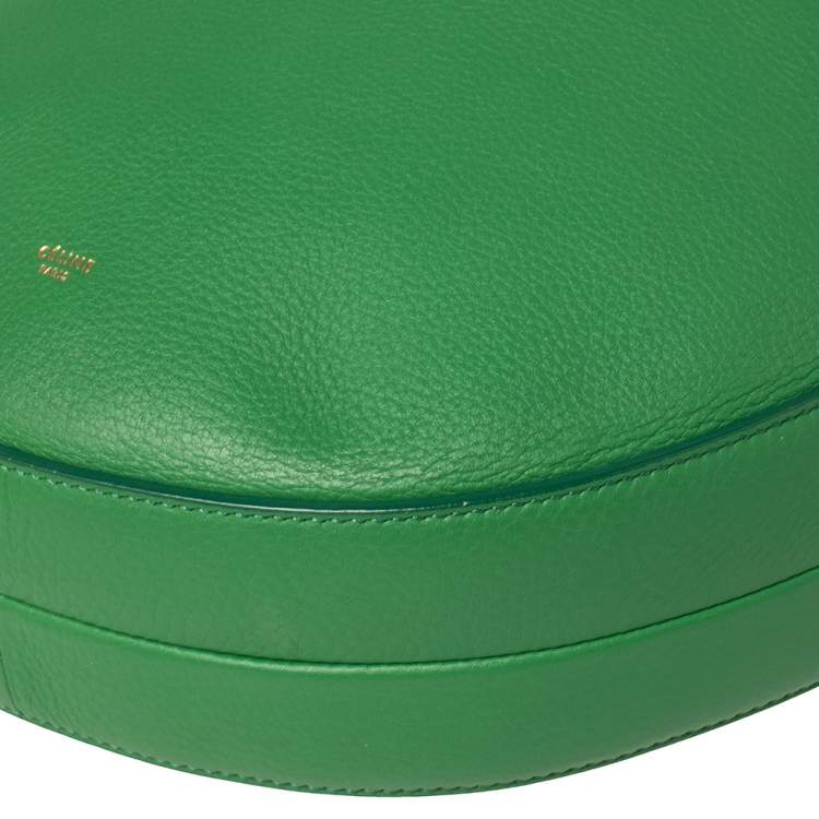 Pre Owned Celine Green Leather Trotteur Hobo
