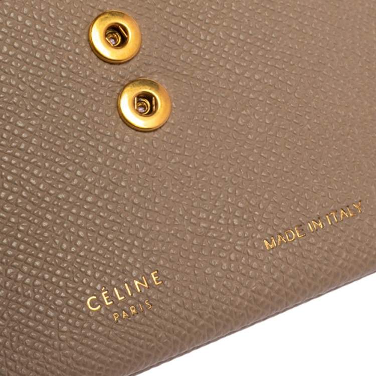Pre Owned Celine Beige/Red Leather Accordion Card Holder