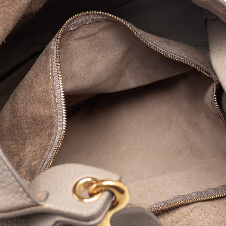 Pre Owned Celine Beige Leather Medium Hobo