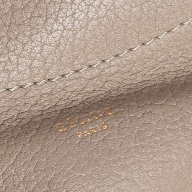 Pre Owned Celine Beige Leather Medium Hobo