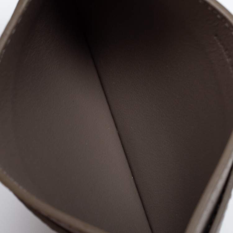 Pre Owned Celine Beige Grained Leather Card Holder