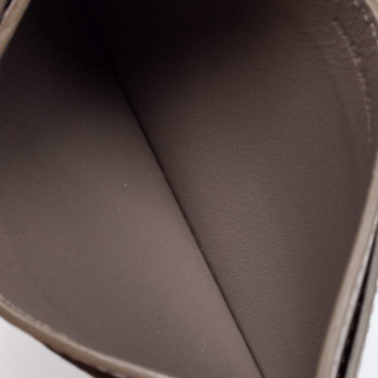Pre Owned Celine Beige Grained Leather Card Holder
