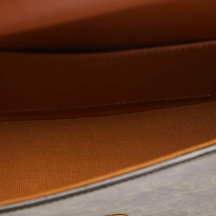 Pre Owned Celine Brown Triomphe Coated Canvas and Leather Tabou Clutch Bag