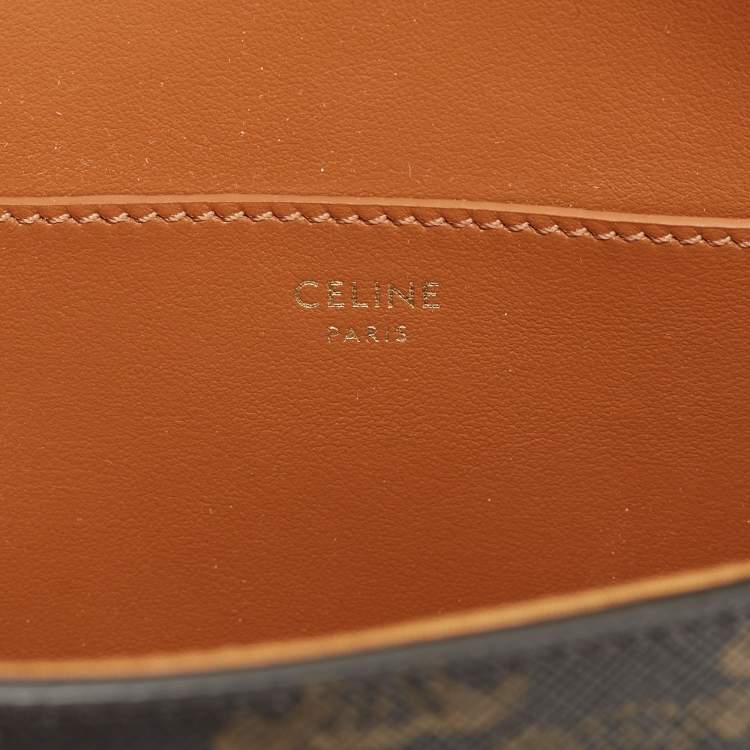Pre Owned Celine Brown Triomphe Coated Canvas and Leather Tabou Clutch Bag