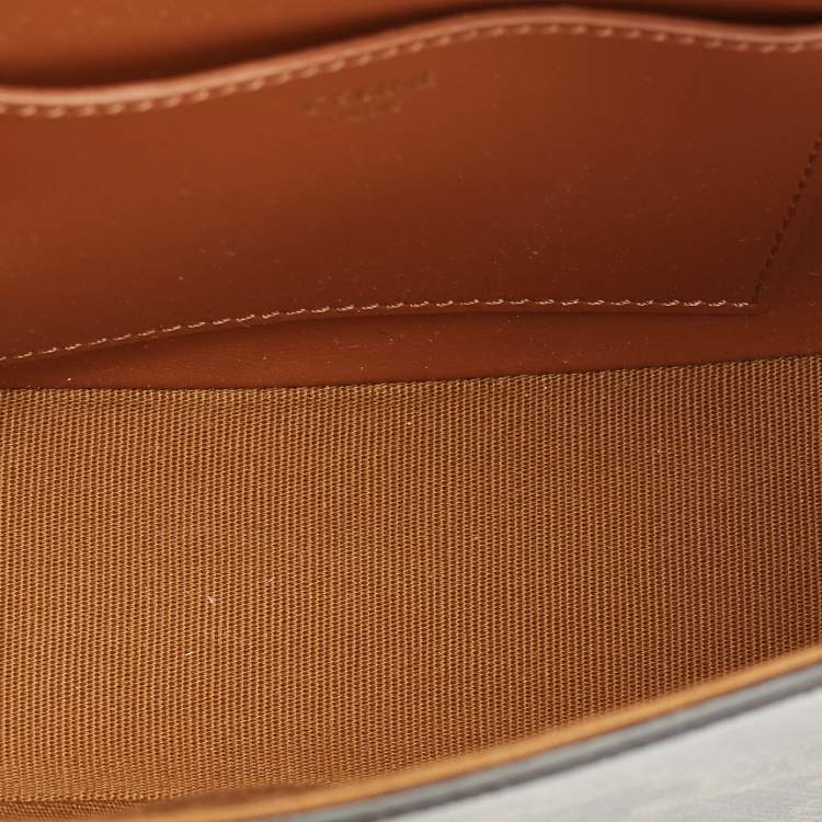 Pre Owned Celine Brown Triomphe Coated Canvas and Leather Tabou Clutch Bag