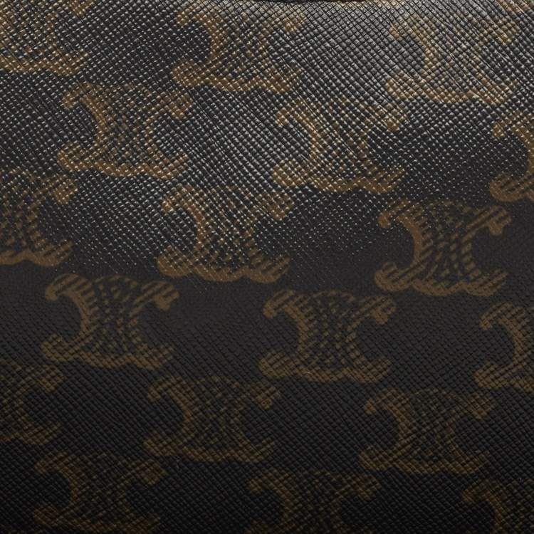 Pre Owned Celine Brown Triomphe Canvas and Leather Ava Shoulder Bag 