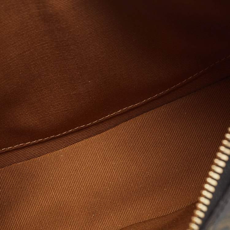 Pre Owned Celine Brown Triomphe Canvas and Leather Ava Shoulder Bag 